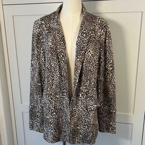 Chico's Women’s Animal Print Knit Blazer - Size 14/16 Preowned
